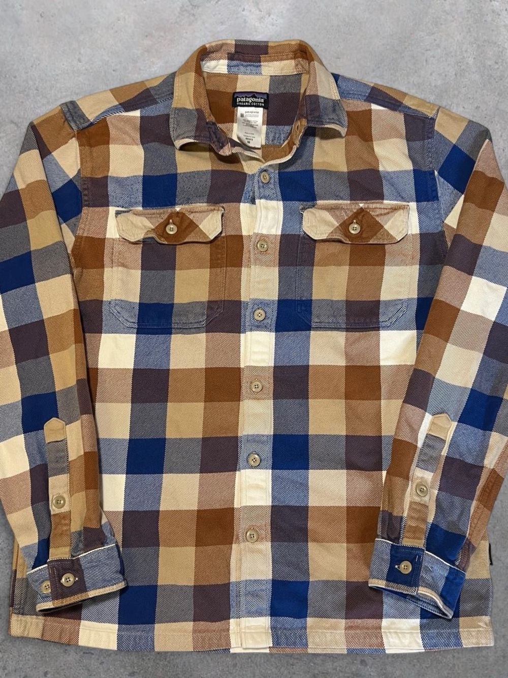 Patagonia Fjord Organic Cotton Checker Long Sleeve Button Down Heavyweight Shirt
